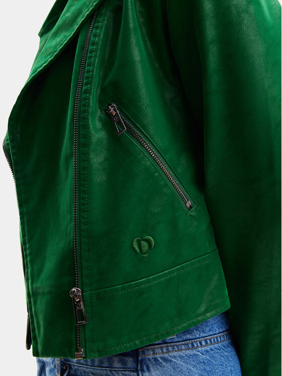 Desigual Desigual Jacke aus Kunstleder Harry 24SWEW05 Grün Regular Fit
