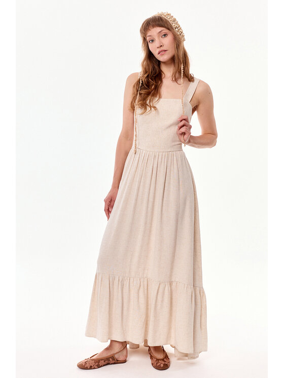 MANDRAGORA MANDRAGORA Vestito estivo Meg Beige A-Line Fit