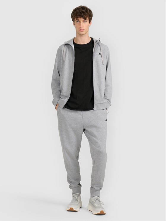 4F 4F Spodnie dresowe 4FRMM00TTROM1624-27M Szary Regular Fit