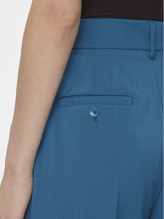 Weekend Max Mara Weekend Max Mara Hlače iz tkanine Visivo 2415131091 Modra Relaxed Fit