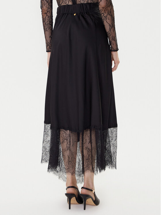 TWINSET TWINSET Spódnica midi 252LL2TCC Czarny Regular Fit