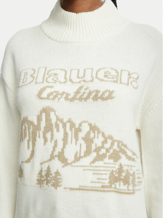 Blauer Blauer Džemper Fanesy 26WBLDM10617 007648 Krem Relaxed Fit