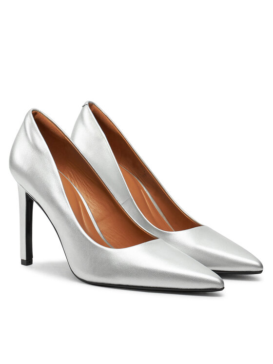 Calvin Klein Calvin Klein Štikle Heel Pump 90 - Met HW0HW02431 Srebrna