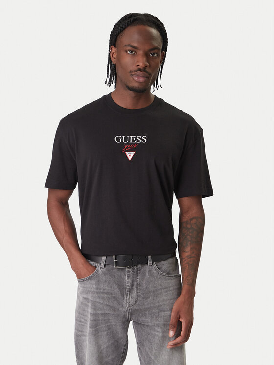 Guess Jeans Guess Jeans Tricou M6RI45 K8HM0 Negru Oversize
