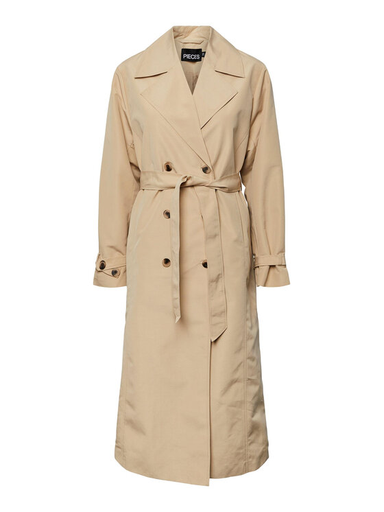 Pieces Pieces Trench 17132310 Beige Regular Fit