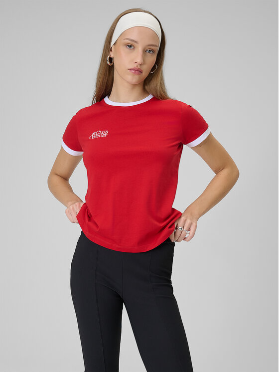 4F 4F T-Shirt SPORTS CLUB Czerwony Regular Fit