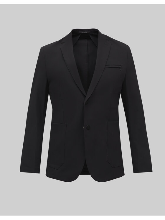 Borgio Borgio Marynarka rubano Czarny Slim Fit