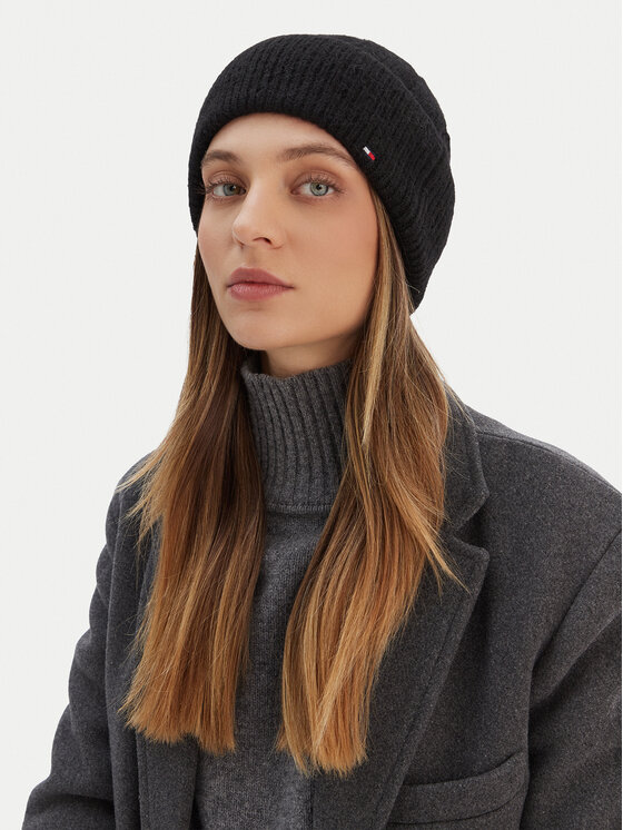 Tommy Hilfiger Tommy Hilfiger Mütze Th Flag Fluffy AW0AW17779 Schwarz