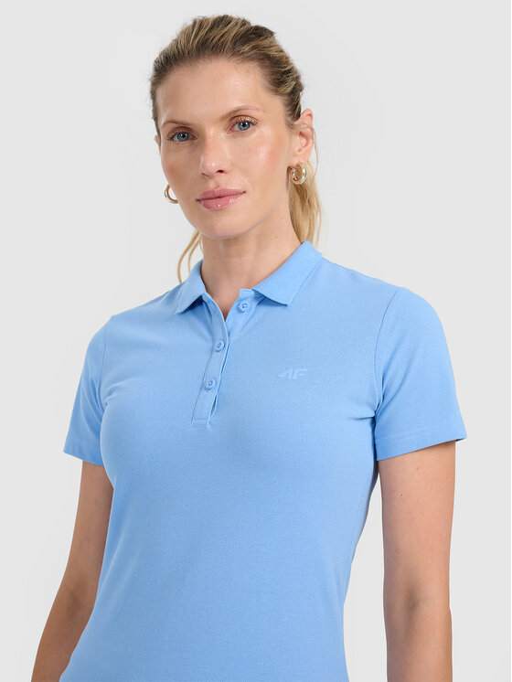 4F 4F Polo NOS Niebieski Slim Fit