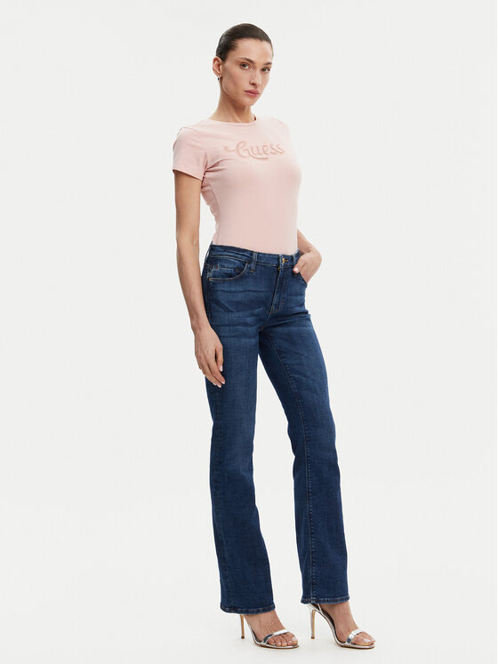 Guess Guess Тишърт W5GI47 KA0Q1 Розов Slim Fit