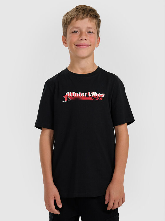 4F 4F T-Shirt APRES SKI Czarny Regular Fit