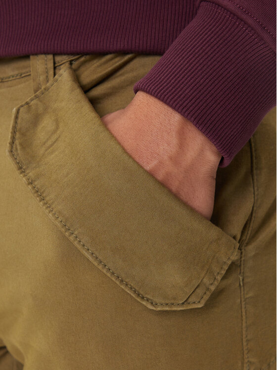Alpha Industries Alpha Industries Bavlnené nohavice AI.126215-11-32 Kaki Slim Tapered Fit