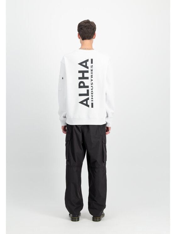Alpha Industries Alpha Industries Bluza Backprint Sweatshirt Biały Regular Fit