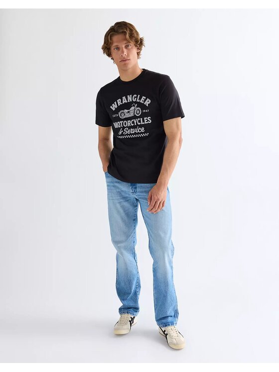 Wrangler Wrangler T-Shirt AMERICANA TEE Czarny Regular Fit