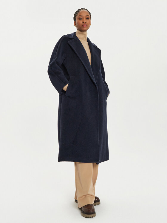 Weekend Max Mara Weekend Max Mara Vilnas mētelis Tempera 2425016102 Tumši zils Regular Fit