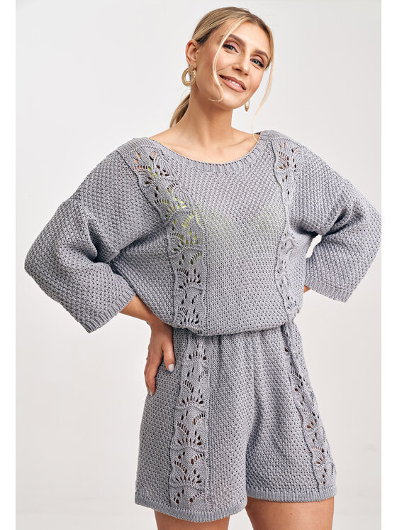 FIGL FIGL Πουλόβερ M995 Γκρι Regular Fit