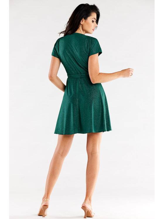 Awama Awama Sukienka wieczorowa A558 Zielony Basic Fit