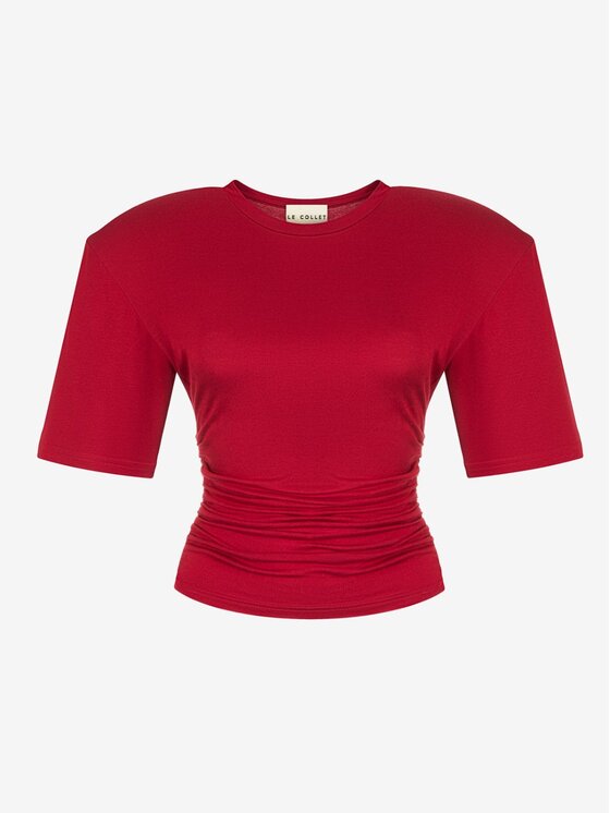 Le Collet Le Collet Bluzka VELMIRA Czerwony Slim Fit