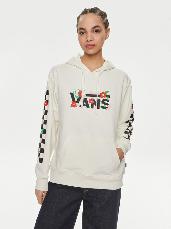 Vans Džemperis ar kapuci Fleurs Bff Hoodie VN000JG9 Écru Regular Fit