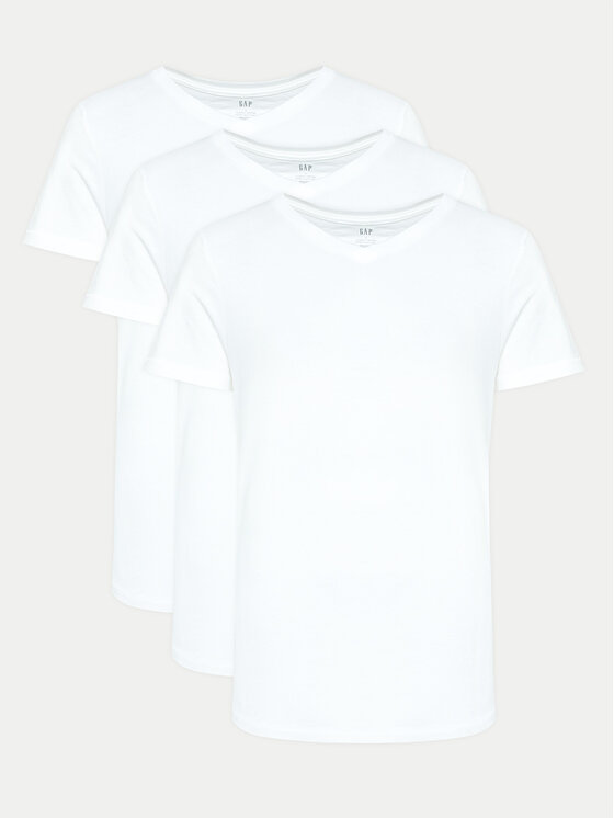 Gap Súprava 3 tričiek 483955-00 Biela Regular Fit