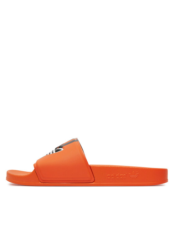 Adidas orange slides best sale