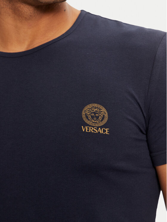 Versace Versace Póló AUU01005 1A1001 Sötétkék Regular Fit