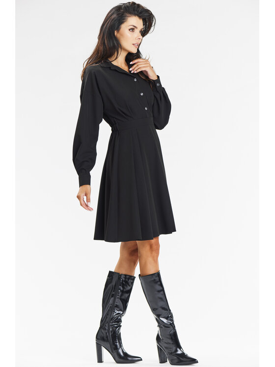 Awama Awama Sukienka wieczorowa A668 Czarny Basic Fit