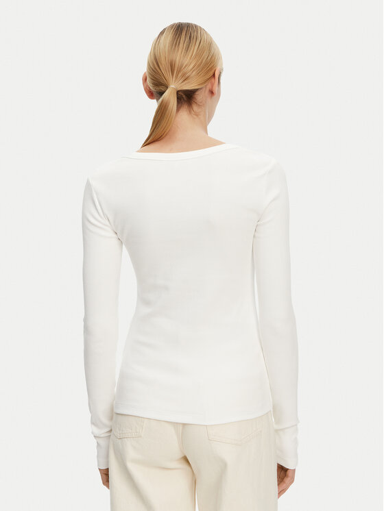 Tommy Hilfiger Tommy Hilfiger Halenka Henley WW0WW43905 Bílá Slim Fit