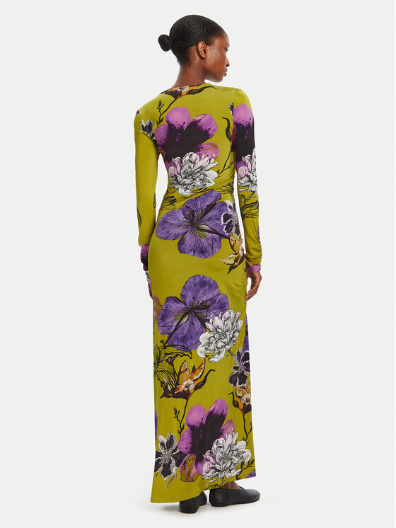 Desigual Desigual Φόρεμα καθημερινό Neckline Lacroix 25WWVK37 Πράσινο Slim Fit