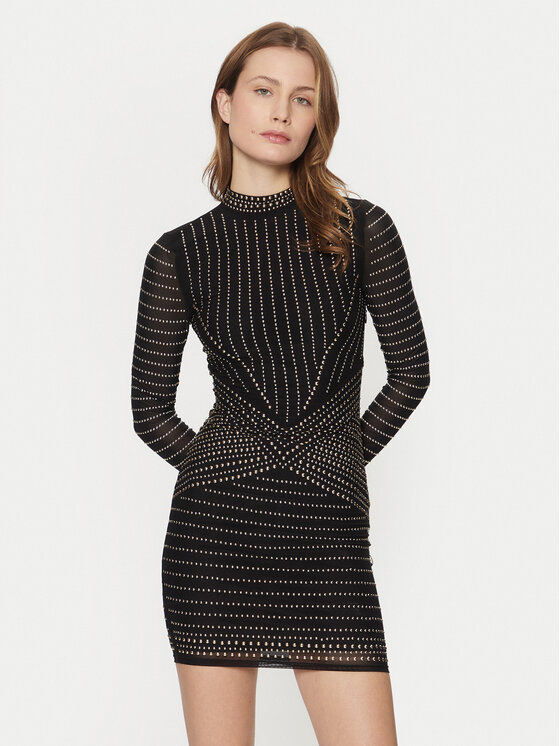 Marciano Guess Marciano Guess Koktejlové šaty 5RGK30 6218A Černá Regular Fit