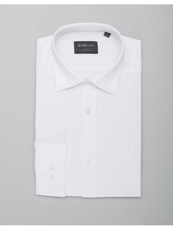 Borgio Borgio Koszula lentini Biały Slim Fit