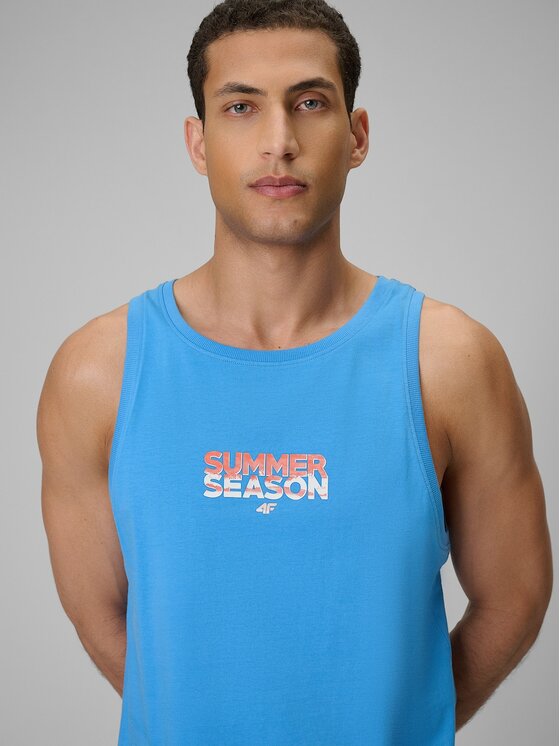 4F 4F Tank top 4FWSS26TSLEM249-33S Niebieski Regular Fit