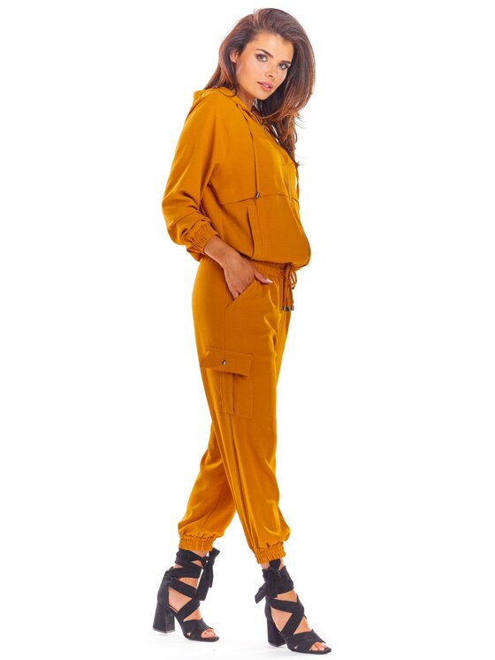 Awama Awama Bluza A294 Brązowy Basic Fit