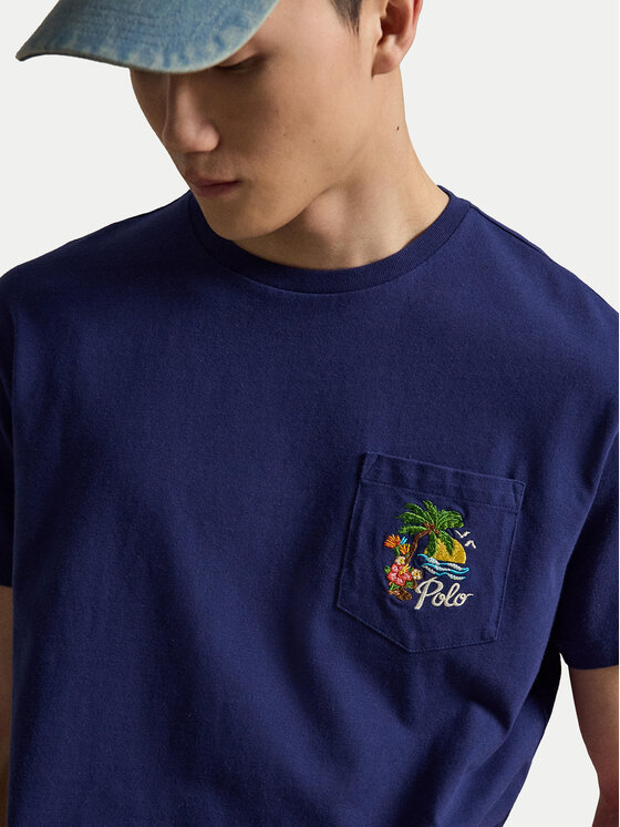 Polo Ralph Lauren Polo Ralph Lauren T-Shirt 710B14586001 Granatowy Classic Fit