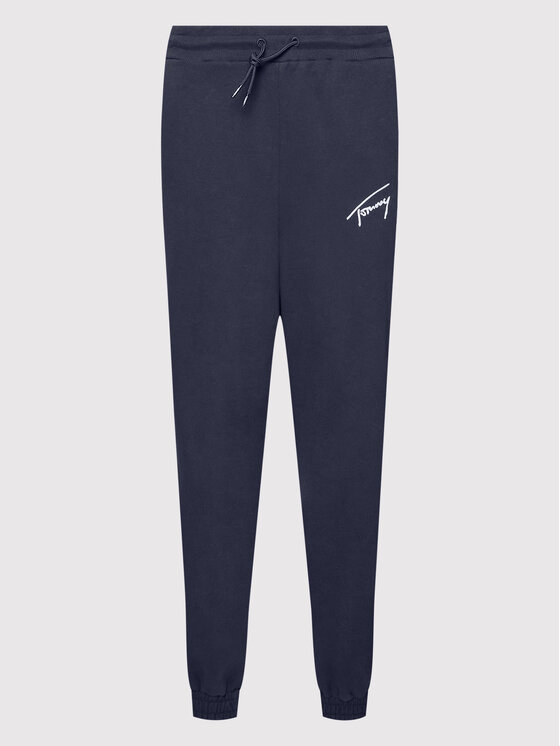 Tommy Jeans Tommy Jeans Spodnie dresowe Signature DW0DW11886 Granatowy Relaxed Fit