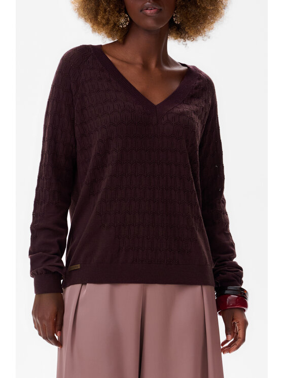 blue shadow blue shadow Sweter Joelle Brązowy Regular Fit