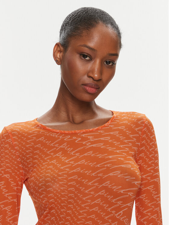 PINKO Pinko Bluzka Berlino 100639 A1A0 Pomarańczowy Regular Fit