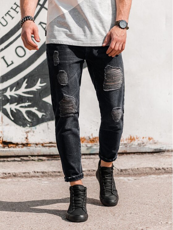 Ombre Ombre Jeansy P1028 Černá Regular Fit