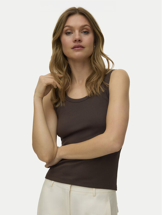 Vero Moda Vero Moda Top Chloe 10344951 Tmavě hnědá Relaxed Fit