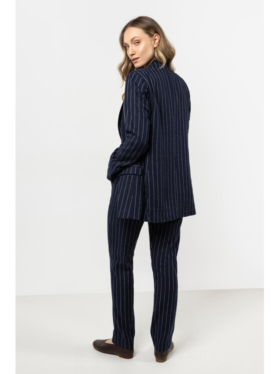 Awama Awama Marynarka A728 Granatowy Basic Fit