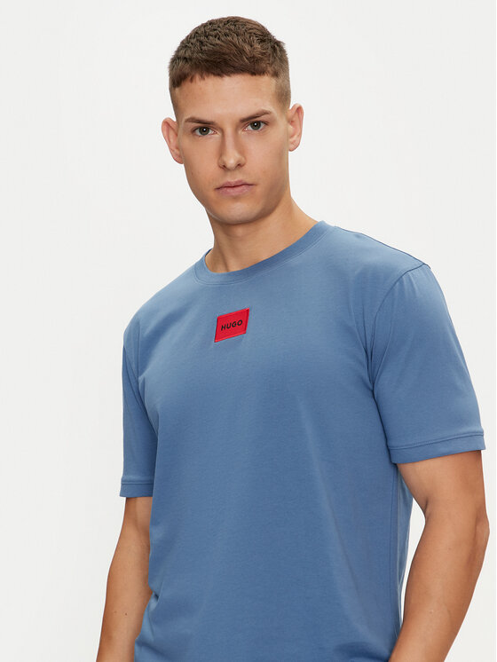 HUGO Hugo Tričko Diragolino212 50447978 Modrá Regular Fit