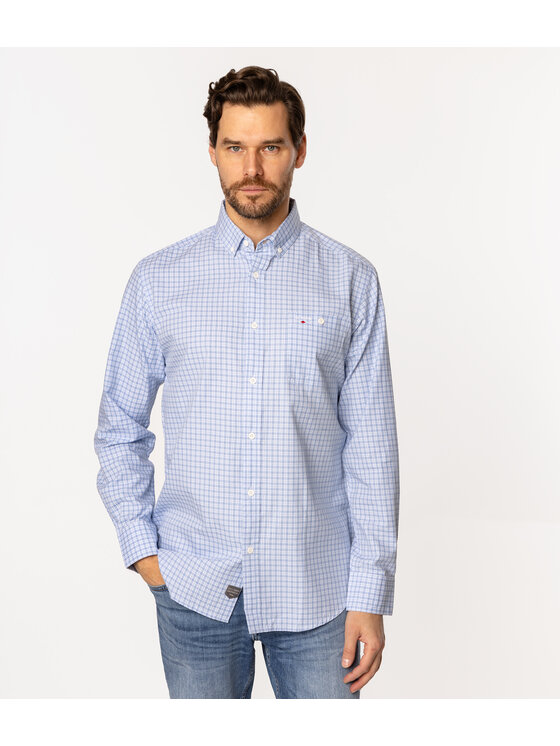 Lee Cooper Lee Cooper Koszula NEW TENBY KL16 Niebieski Comfort Fit