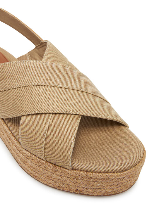 Tommy Hilfiger Tommy Hilfiger Espadrilles Denim Espadrille Platform Sandal FW0FW08669 Bézs