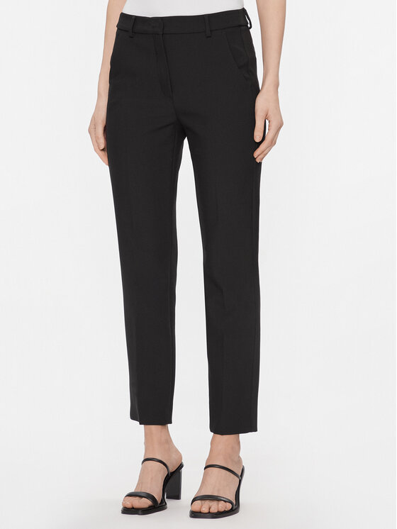 Weekend Max Mara Weekend Max Mara Kalhoty z materiálu Rana 2415131021 Černá Slim Fit