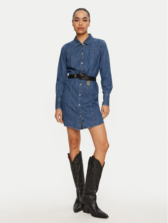 Wrangler Wrangler Džínsové šaty 112356498 Modrá Regular Fit