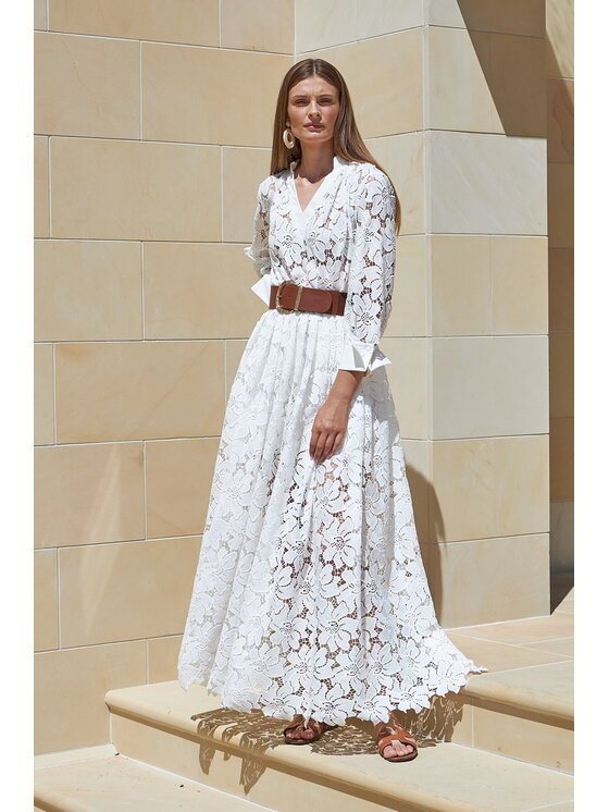 CASTELLANI CASTELLANI Sukienka codzienna Sukienka Sofia Biały Regular Fit