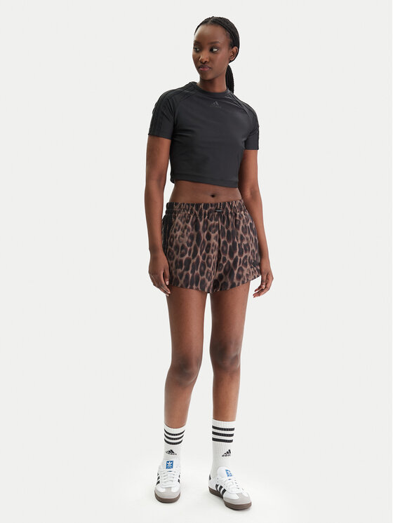 adidas adidas Sportovní kraťasy Seasonal Essentials Leopard Print JZ0199 Hnědá Regular Fit