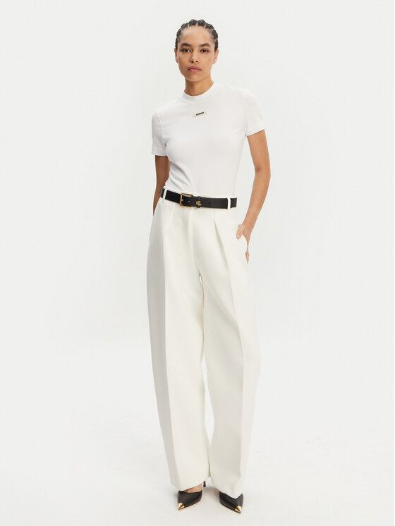 JACQUEMUS JACQUEMUS Auduma bikses Le Pantalon Ovalo 24E241PA0791718 100 Balts Regular Fit