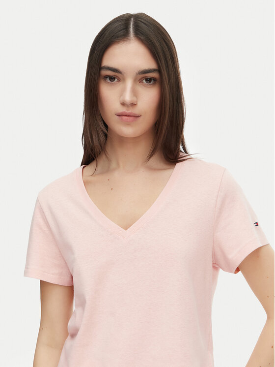 Tommy Hilfiger Tommy Hilfiger T-Shirt WW0WW48704 Ανοιχτό ροζ Regular Fit