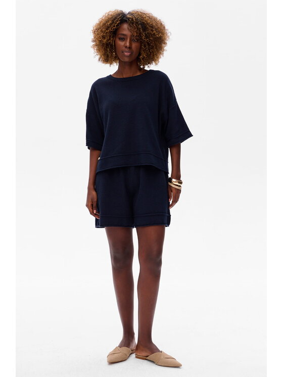 blue shadow blue shadow Bluzka Klaymi Niebieski Regular Fit